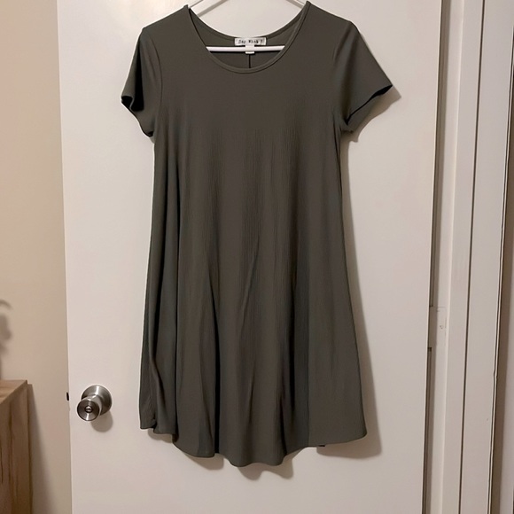 Ribbed Casual Swing Dress - Picture 1 of 2